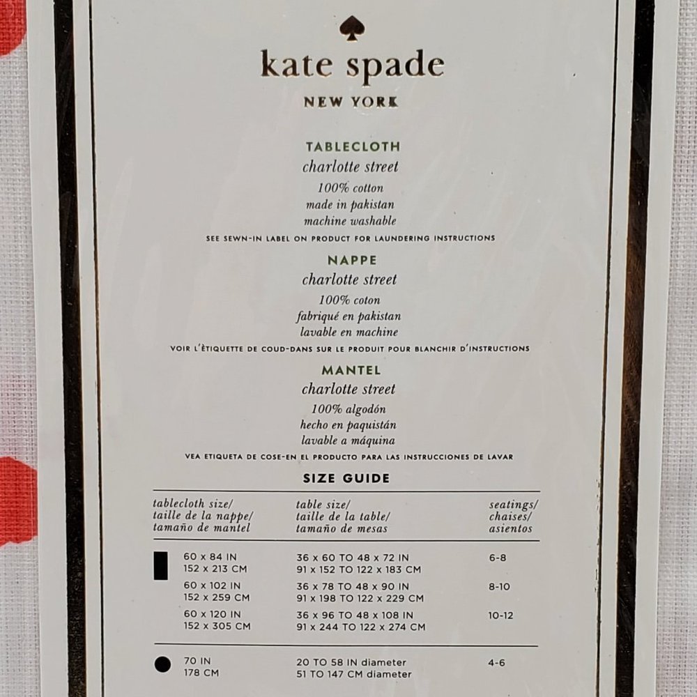 kate spade NWT tablecloth, napkins & placemats - Picture 5 of 14